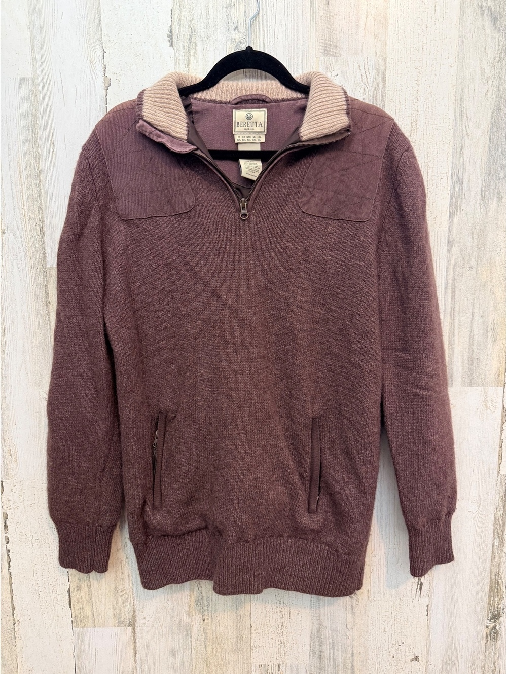 Beretta Men’s XL Lambswool Quarter Zip Shooting Sweater